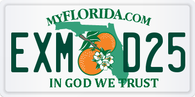 FL license plate EXMD25