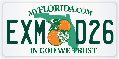 FL license plate EXMD26
