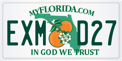 FL license plate EXMD27