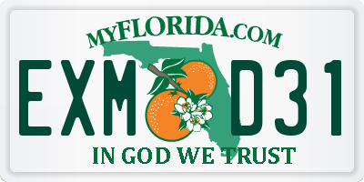 FL license plate EXMD31