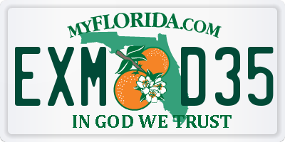 FL license plate EXMD35