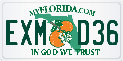 FL license plate EXMD36
