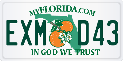 FL license plate EXMD43