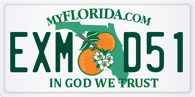 FL license plate EXMD51