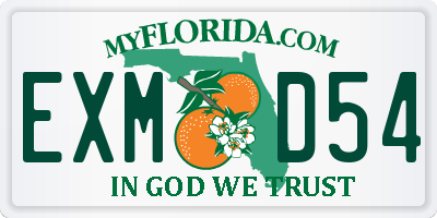 FL license plate EXMD54