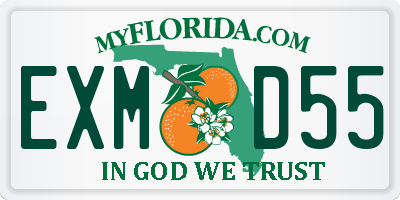FL license plate EXMD55