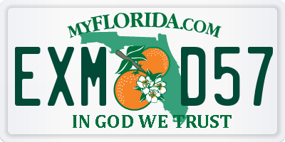 FL license plate EXMD57