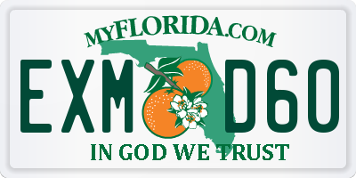 FL license plate EXMD60