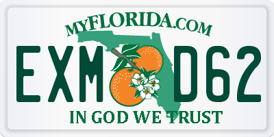 FL license plate EXMD62