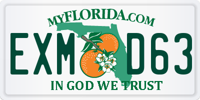 FL license plate EXMD63