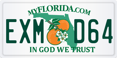 FL license plate EXMD64