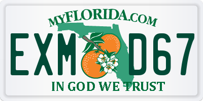 FL license plate EXMD67