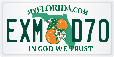 FL license plate EXMD70