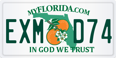 FL license plate EXMD74