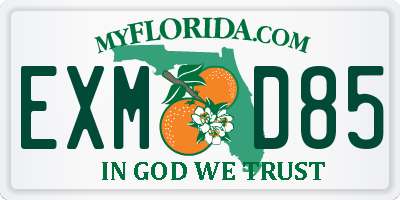 FL license plate EXMD85