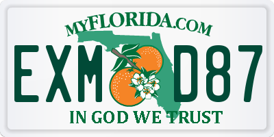 FL license plate EXMD87
