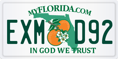 FL license plate EXMD92