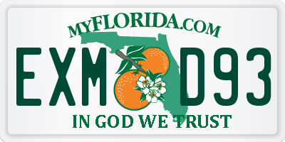 FL license plate EXMD93