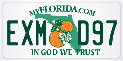 FL license plate EXMD97