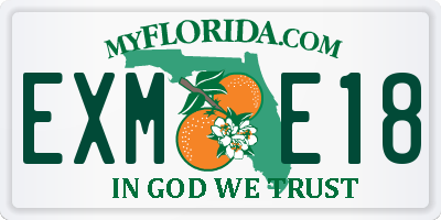 FL license plate EXME18