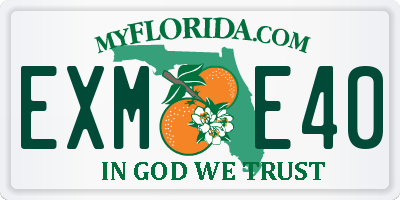 FL license plate EXME40