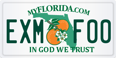 FL license plate EXMF00