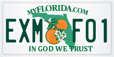 FL license plate EXMF01