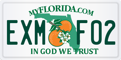 FL license plate EXMF02