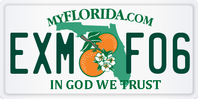 FL license plate EXMF06