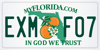 FL license plate EXMF07
