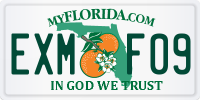 FL license plate EXMF09