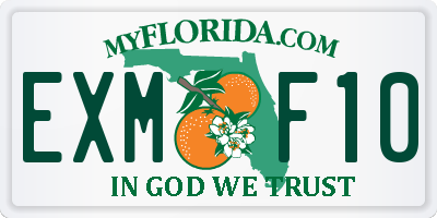 FL license plate EXMF10