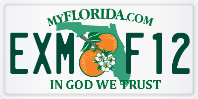 FL license plate EXMF12