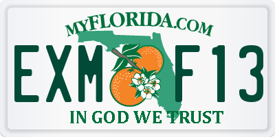FL license plate EXMF13