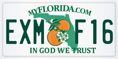 FL license plate EXMF16