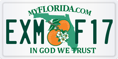 FL license plate EXMF17