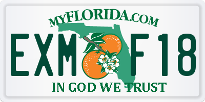 FL license plate EXMF18
