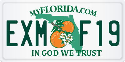 FL license plate EXMF19