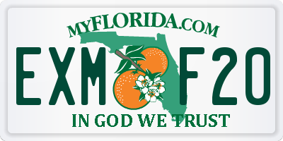 FL license plate EXMF20