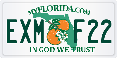 FL license plate EXMF22