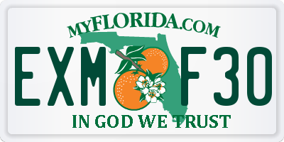 FL license plate EXMF30