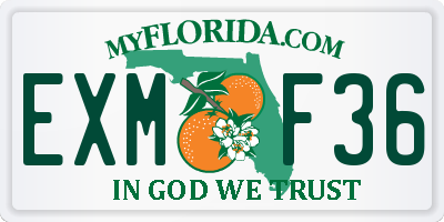FL license plate EXMF36