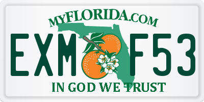 FL license plate EXMF53