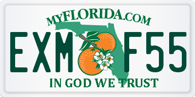 FL license plate EXMF55