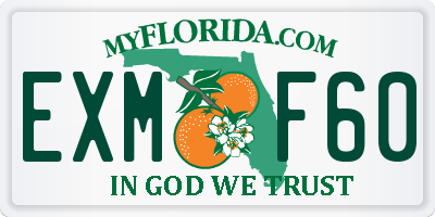 FL license plate EXMF60