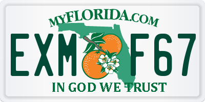 FL license plate EXMF67