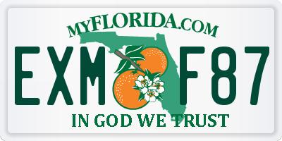 FL license plate EXMF87