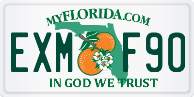 FL license plate EXMF90