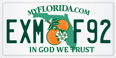 FL license plate EXMF92