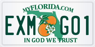 FL license plate EXMG01